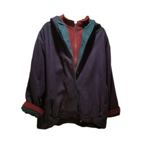 90s Vintage Wool Blue Christian Cole Coat in Size 22/24